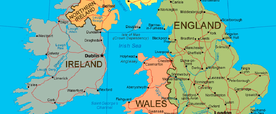 англия шотландия северная ирландия уэльс на карте