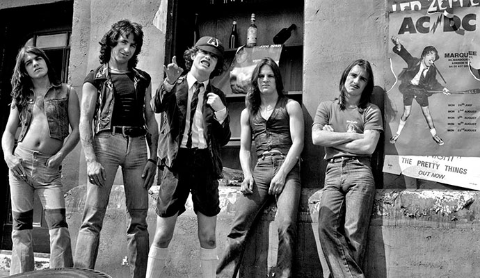 Ангус Янг и группа AC/DC В 70-х