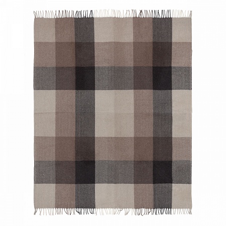 картинка House of Juniper Block Check Herringbone Blanket Natural Taupe от магазина  Mykilt