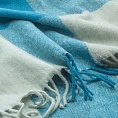 картинка House of Juniper Block Check Herringbone Blanket Natural Teal от магазина  Mykilt