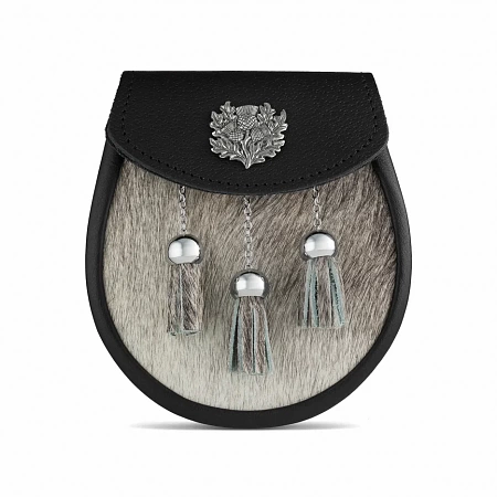картинка GM Belt Semi Dress Sporran with Thistle Mount Bovine от магазина  Mykilt
