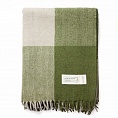 картинка House of Juniper Block Check Herringbone Blanket Natural Green от магазина  Mykilt